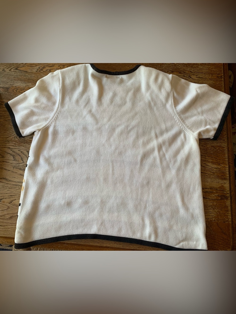 Vtg Alfred Dunner Women’s Knit Top XL  Stitches Floral Beaded Cream 90s Taiwan - Picture 9 of 13